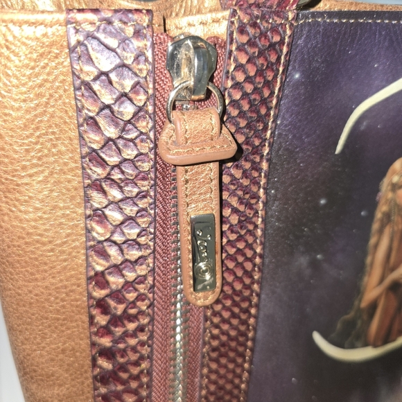 RARE FIND ♥︎ David Delamore • Mermaid on the Moon • Art Leather Tote Purse - Picture 16 of 17